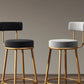 Nordic Armless Backrest Counter Stool Iron Cafe Bar Stool with Velvet Cushion and Pedal Clearhalo 'Bar Furniture' 'Bar Stools' 'bar_stools' 'furn' 'furn_bar_stools' 'Furniture' 'furniture_bar_stools' 'Kitchen & Dining Furniture' 1200x1200_ed3e30ce-4af4-4518-8b12-83c39bf96ff1
