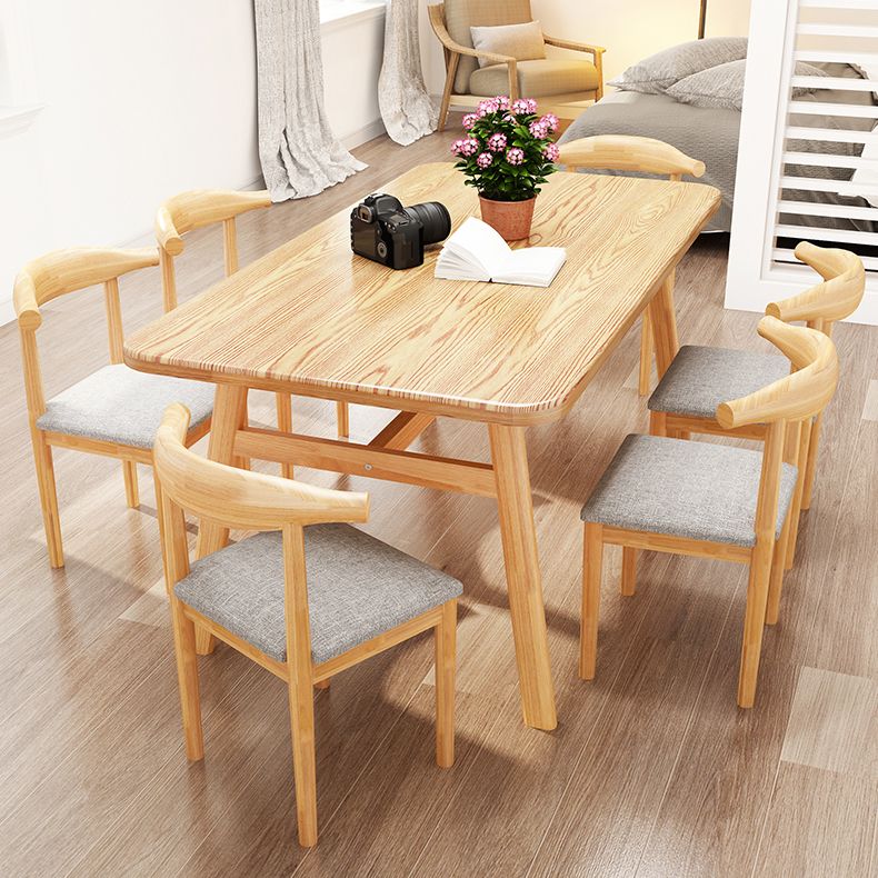 Modern Dining Table Rectangle Wooden Dinner Table for Dining Room Clearhalo 'Dining Tables & Seating' 'Dining Tables' 'dining_table' 'furn' 'furn_dining_table' 'Furniture' 'Kitchen & Dining Furniture' 1200x1200_ed41b057-6534-4345-a8f1-beefd380b26f