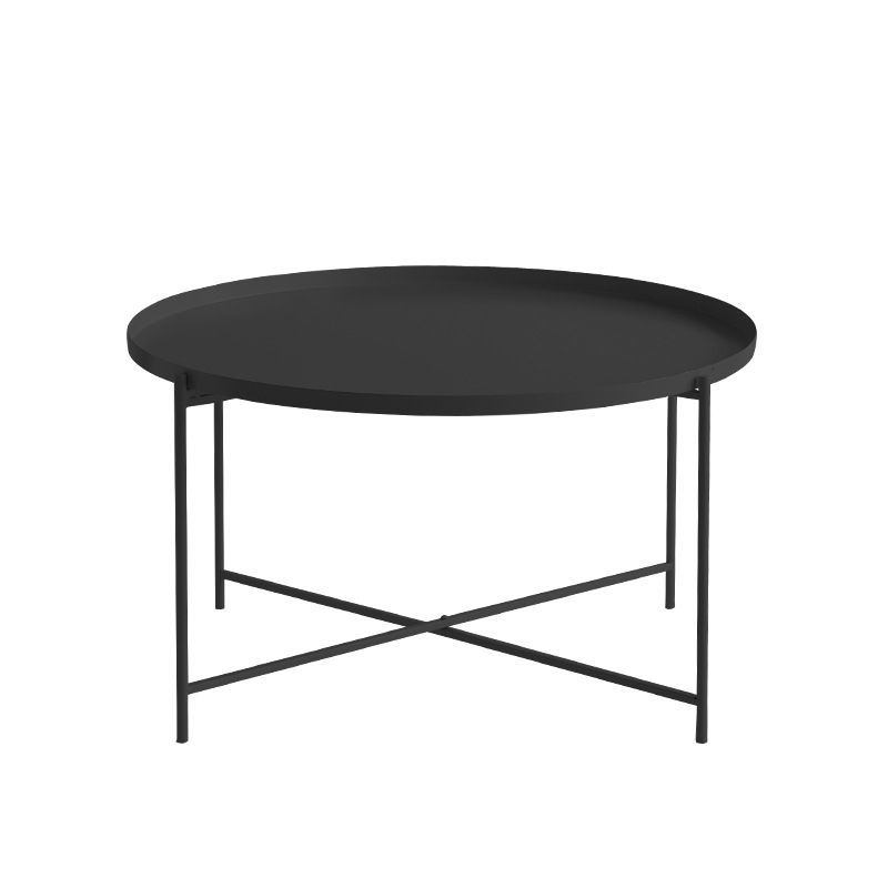 Modern Cross Legs Ironcraft Round Top Coffee Table/Nesting Tables Clearhalo 'Coffee & Accent Tables' 'Coffee Tables' 'coffee_tables' 'furn' 'furn_coffee_tables' 'Furniture' 'furniture_coffee_tables' 'Living Room Furniture' 1200x1200_ed41d960-a036-4742-a5a6-a6d0ebc32b53