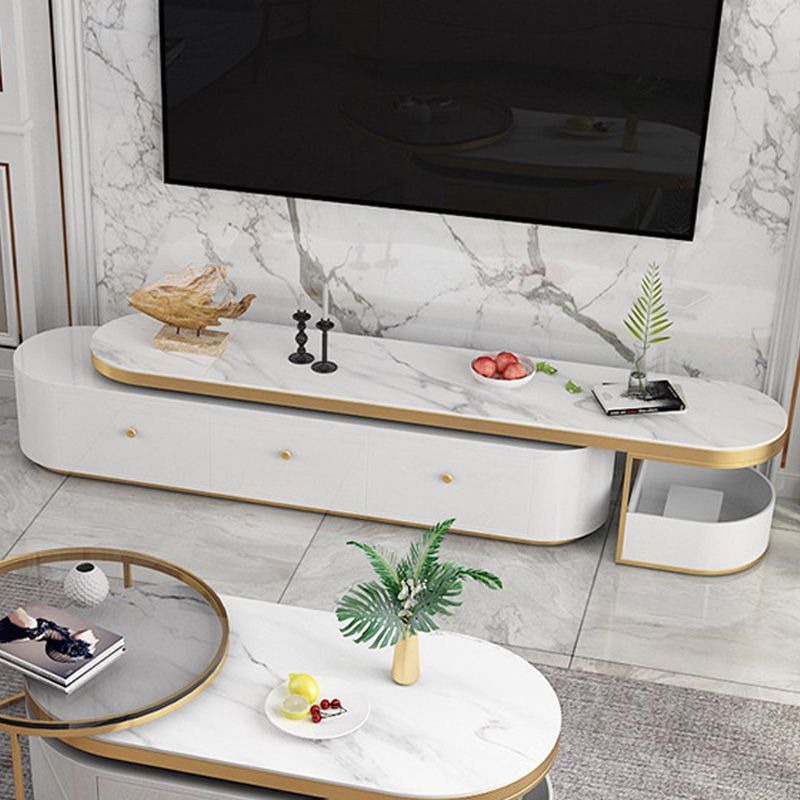 Glam TV Media Stand Enclosed Storage TV Stand Console with Drawers Clearhalo 'furn' 'furn_tv_stands_entertainment_centers' 'Furniture' 'Living Room Furniture' 'TV Stands & Entertainment Centers' 'TV Stands & Media Storage Furniture' 'tv_stands_entertainment_centers' 1200x1200_ed43b307-3fed-42bd-8723-d6b080c925b9