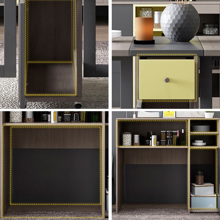 Modern Folding Dining Table Rectangle Tabletop with 2 Drawers Clearhalo 'Dining Tables & Seating' 'Dining Tables' 'dining_table' 'furn' 'furn_dining_table' 'Furniture' 'Kitchen & Dining Furniture' 1200x1200_ed44e0fc-e55c-42c4-89f6-3c93f52870dc