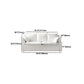 White Linen Contemporary Standard Square Arm Sofa for Living Room, Apartment