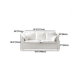 リビングルームのためのホワイトリネンコンテンポラリー標準スクエアアームソファ、アパート