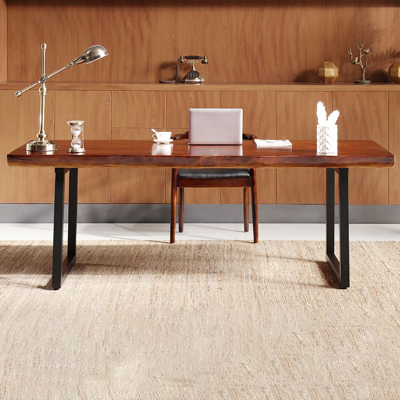 Escritorio de oficina de madera sólida de estilo de escritura de casa y oficina de estilo contemporáneo marrón