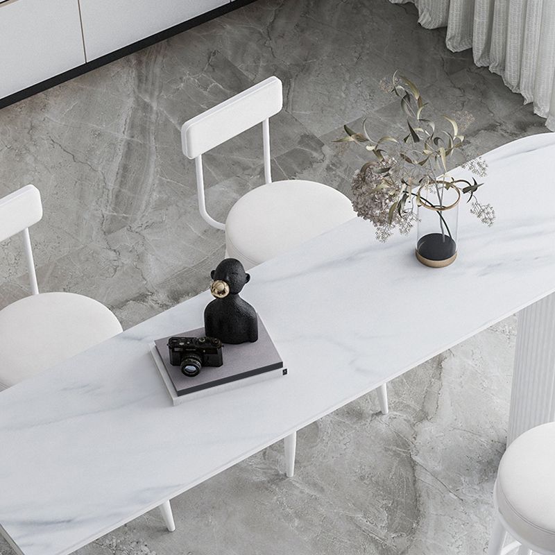 Industrial Iron Bar Dining Table with Stone Top Indoor Bistro Table Fixed Table Clearhalo 'Bar Furniture' 'Bar Tables' 'bar_tables' 'furn' 'furn_bar_tables' 'Furniture' 'furniture_bar_tables' 'Kitchen & Dining Furniture' 1200x1200_ed45c21c-4ecf-4476-9d79-164a5648d511