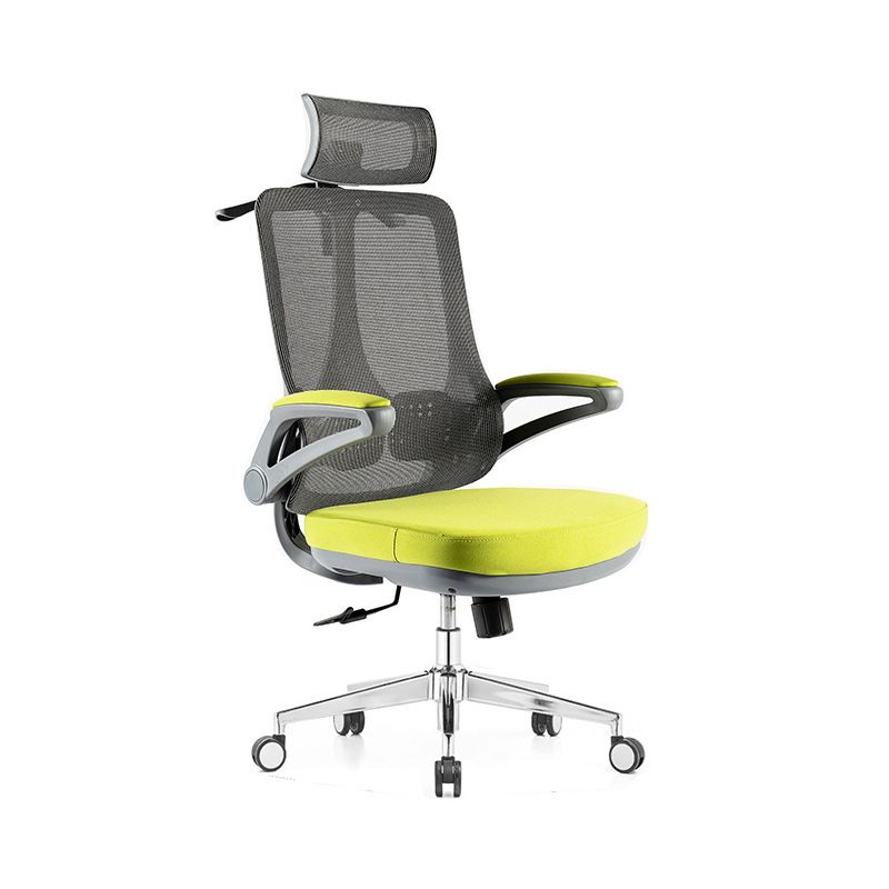 Flip-Up Armrest Office Chair Microfiber Desk High Back Chair Swivel Ergonomic Clearhalo 'furn' 'furn_office_chair' 'Furniture' 'Office Chairs' 'Office Furniture' 'office_chair' 1200x1200_ed465ee4-f8fa-4ca1-8310-202baab03a1c