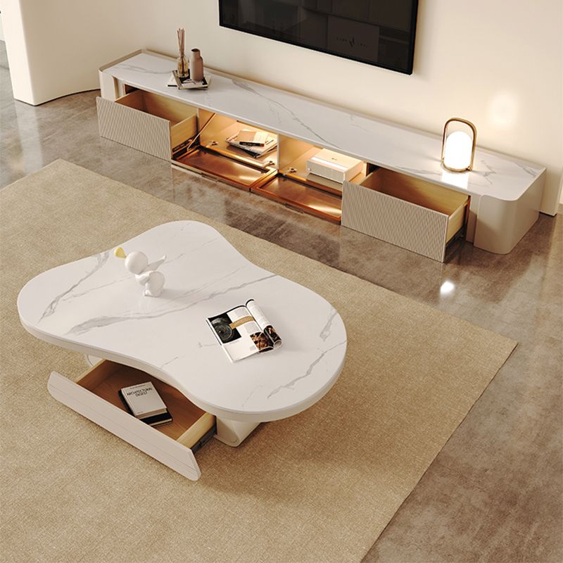 Storage Drawer Coffee Table with Srone Top Free Form Single Coffee Table Clearhalo 'Coffee & Accent Tables' 'Coffee Tables' 'coffee_tables' 'furn' 'furn_coffee_tables' 'Furniture' 'Living Room Furniture' 1200x1200_ed466839-5dfc-47ab-99ed-40d69d983b95