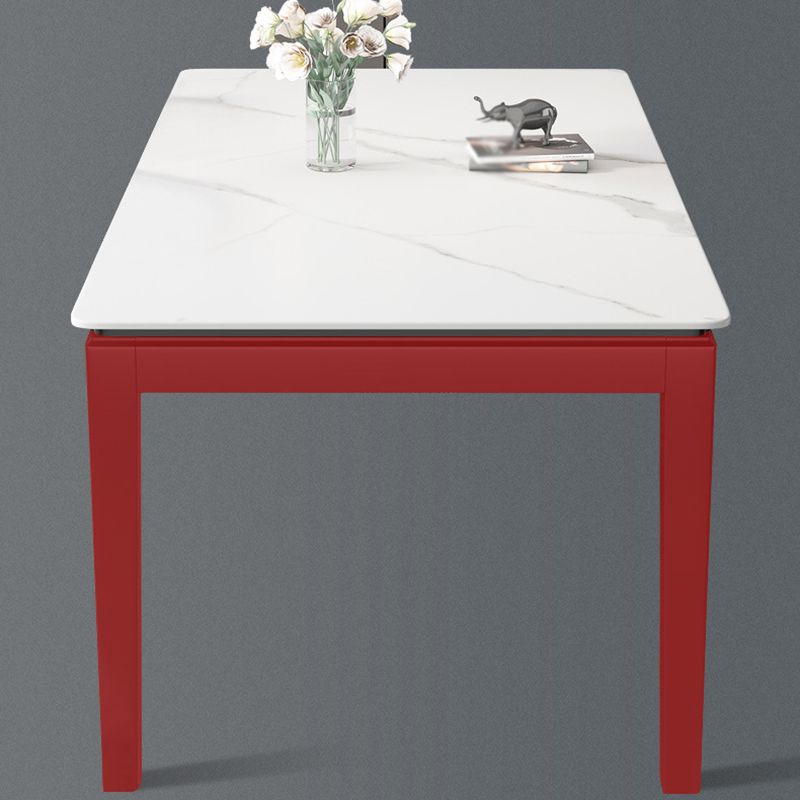 Stone Top Dining Table Modern Rectangle Dining Table with 4 Wood Legs Clearhalo 'Dining Tables & Seating' 'Dining Tables' 'dining_table' 'furn' 'furn_dining_table' 'Furniture' 'furniture_dining_table' 'Kitchen & Dining Furniture' 'kitchen' 'kitchen_dining_table' 1200x1200_ed46ca7d-9201-4886-9ce6-659358d0baeb