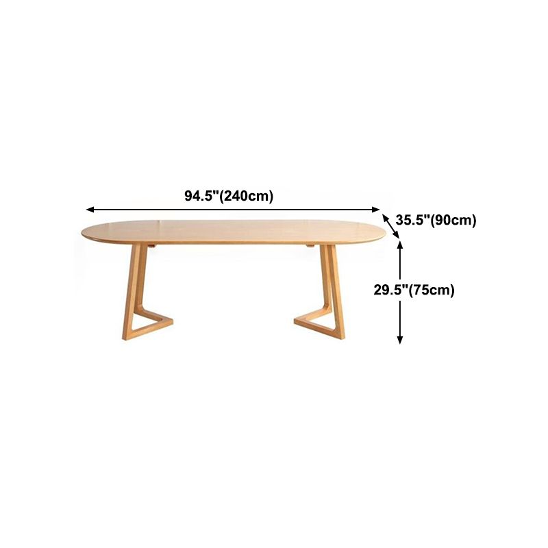 Modern Oval Dining Table Pine Solid Wood Dining Table for Kitchen Clearhalo 'Dining Tables & Seating' 'Dining Tables' 'dining_table' 'furn' 'furn_dining_table' 'Furniture' 'Kitchen & Dining Furniture' 1200x1200_ed46dfd3-057d-4c75-a6b7-0a0d1a6b3191