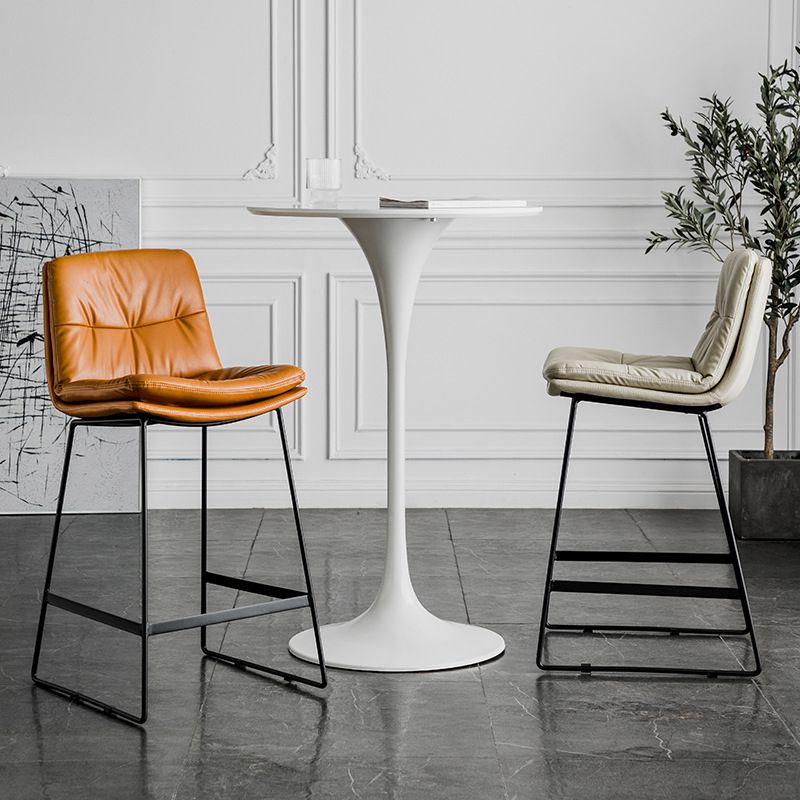 Scandinavian Low Back Home Stool Matte Finish Upholstered Bar Stools Clearhalo 'Bar Furniture' 'Bar Stools' 'bar_stools' 'furn' 'furn_bar_stools' 'Furniture' 'furniture_bar_stools' 'Kitchen & Dining Furniture' 1200x1200_ed4a0425-ecc8-4892-95cd-6588c6a30b1b