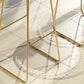 Glam Backrest Bar Stools Backrest Barstool with Gold Metal Legs
