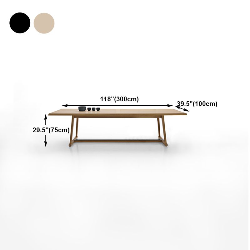 Contemporary Solid Wood Dining Table Rectangle Table with Trestle Base Clearhalo ' dining_table' 'Dining Tables & Seating' 'Dining Tables' 'furn' 'furn_dining_table' 'Furniture' 'furniture_dining_table' 'Kitchen & Dining Furniture' 'kitchen&dining_furn' 'kitchen' 'kitchen_dining_table' 1200x1200_ed4cf03e-16e7-40f9-b59a-369f4df4b100