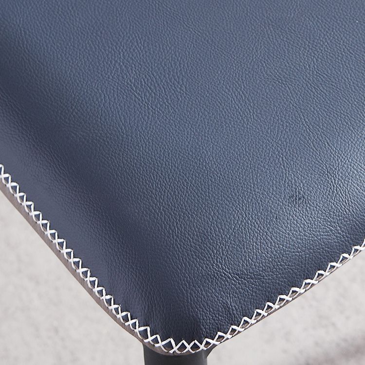 Contemporary Dining Room Chairs Matte Finish Leather Curved Parsons Side Chair