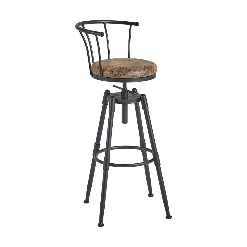 Industrial Style Bar-stool Metal 4 Legs Round Seat Barstool for Kitchen Bar Clearhalo 'Bar Furniture' 'Bar Stools' 'bar_stools' 'furn' 'furn_bar_stools' 'furniture_bar_stools' 'Kitchen & Dining Furniture' 'kitchen&dining_furn' 'kitchen' 'kitchen_furn' Furniture' 1200x1200_ed4df947-5140-4ab7-8191-b1ffb9f8754a