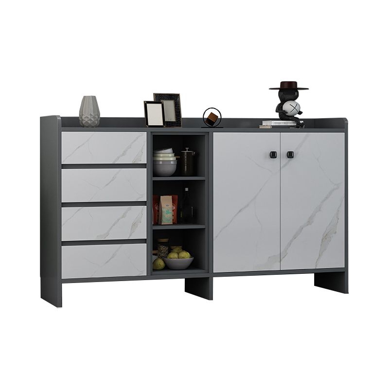 Moderno legno ingegnerizzato 39 "h sideboard buffet sala da pranzo buffet server in grigio