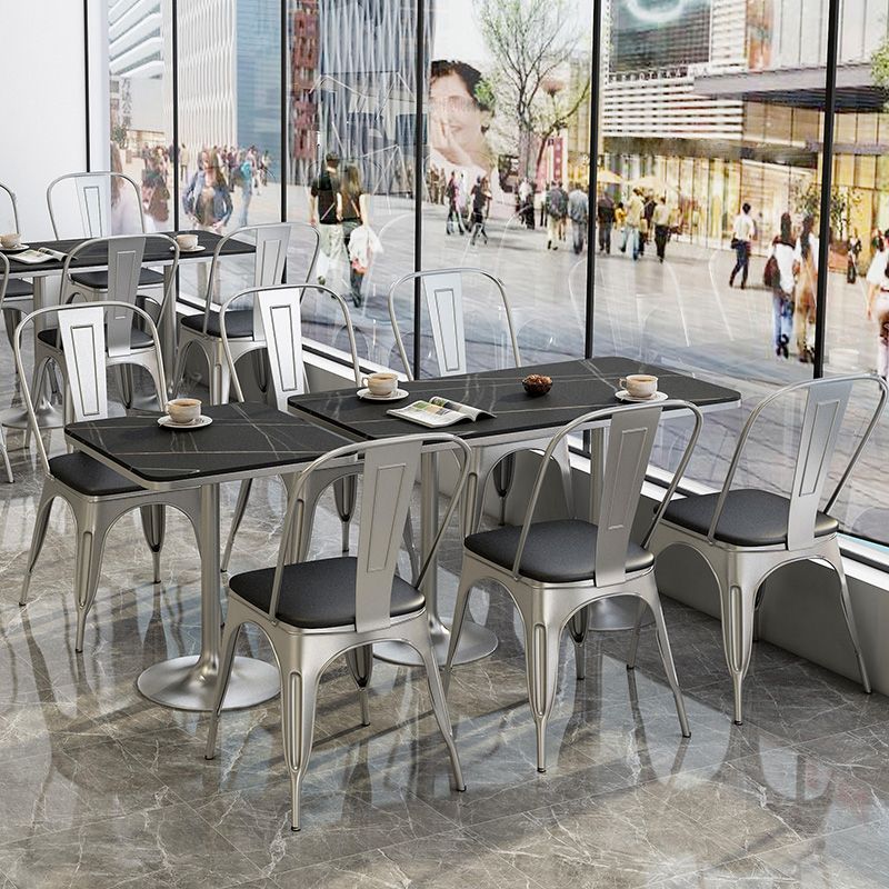 Industrial Style Sintered Stone Dining Table Metallic Base Rectangle and Square Table for Home Clearhalo ' dining_table' 'Dining Tables & Seating' 'Dining Tables' 'furn' 'furn_dining_table' 'Furniture' 'furniture_dining_table' 'Kitchen & Dining Furniture' 'kitchen&dining_furn' 'kitchen' 'kitchen_dining_table' 1200x1200_ed4eac9b-88d8-42c3-bd36-ec083455d770