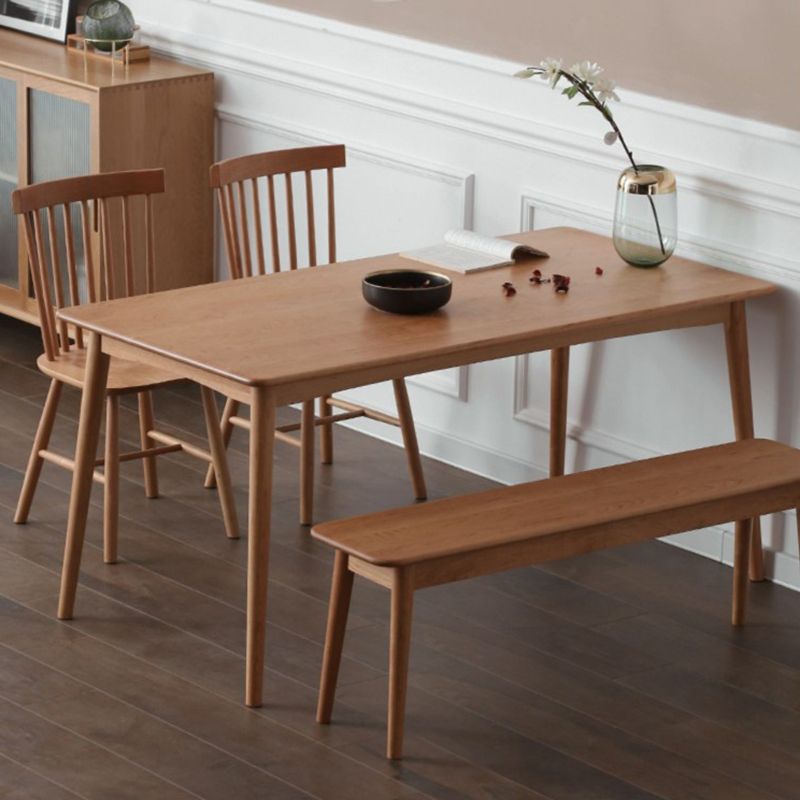 Contemporary Solid Wood Rectangle Shape Dining Furniture 4 Wood Legs Table Formal for Dining Room Clearhalo 'Dining Room Sets' 'Dining Tables & Seating' 'dining_room_set' 'Furniture' 'furniture_dining_room_set' 'Kitchen & Dining Furniture' 'kitchen&dining_furn' 'kitchen' 1200x1200_ed507835-fbf2-435d-83ec-c3c0a38965e6