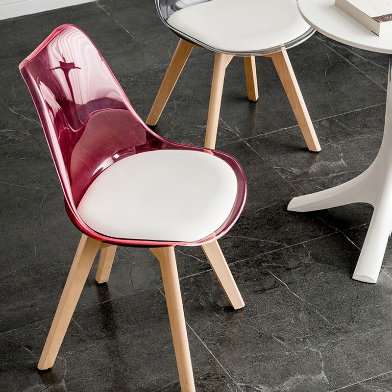 Scandinavian PU Leather Dining Chairs Armless Solid Back Chair Clearhalo ' kitchen&dining_furn' 'Dining Chairs' 'Dining Tables & Seating' 'dining_chair' 'Furniture' 'furniture_dining_chair' 'Kitchen & Dining Furniture' 'kitchen' 1200x1200_ed51e2fb-7cee-4041-a664-c3ac8cace06e