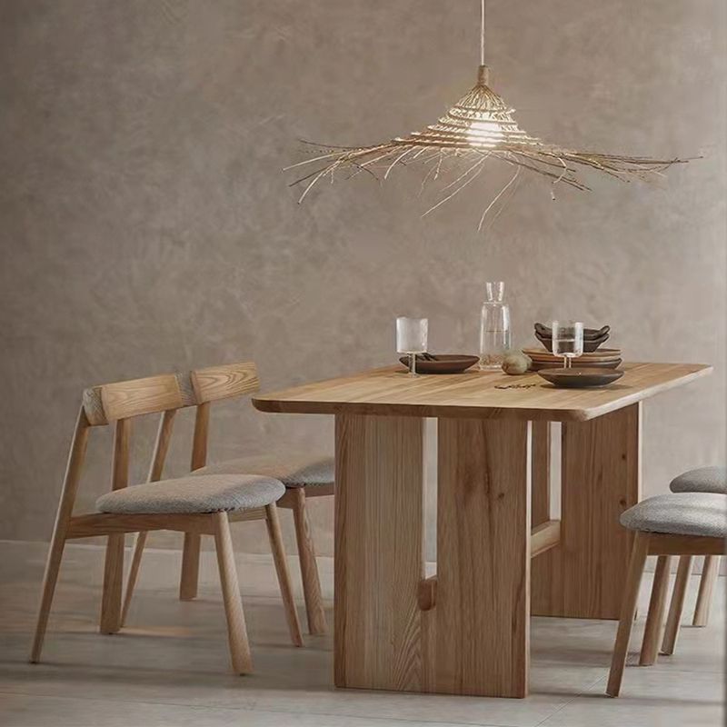 Modern Pine Solid Wood Table for Restaurant Rectangle Dining Table with Trestle Base Clearhalo 'Dining Tables & Seating' 'Dining Tables' 'dining_table' 'furn' 'furn_dining_table' 'Furniture' 'furniture_dining_table' 'Kitchen & Dining Furniture' 'kitchen' 'kitchen_dining_table' 1200x1200_ed5215a6-7430-4381-8d38-8afbe3d0b276