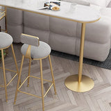 Glam Stone Bar Tisch Metall Basis mit Weinregal für Wohnzimmer