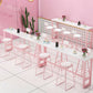 Cafe and Break-room Modern Pub/Bar Table Rectangle Footrest Pink Bar Height Pub Table Clearhalo 'Bar Furniture' 'Bar Tables' 'bar_tables' 'furn' 'furn_bar_tables' 'Furniture' 'furniture_bar_tables' 'Kitchen & Dining Furniture' 'kitchen&dining_furn' 'kitchen' 1200x1200_ed549935-dd11-4150-9149-069afe971bb0