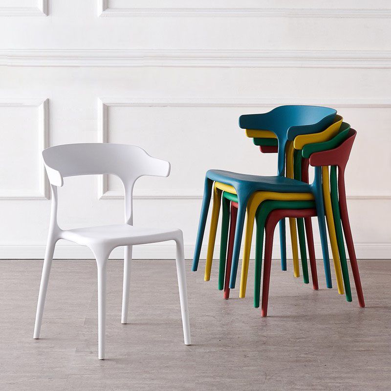 Contemporary Open Back Chair Plastic Dining Armless Side Chairs Clearhalo ' kitchen&dining_furn' 'Dining Chairs' 'Dining Tables & Seating' 'dining_chair' 'furn' 'furn_dining_chair' 'Furniture' 'furniture_dining_chair' 'Kitchen & Dining Furniture' 'kitchen' 1200x1200_ed5529ec-41b1-4df4-8a10-93b65af0ba6f