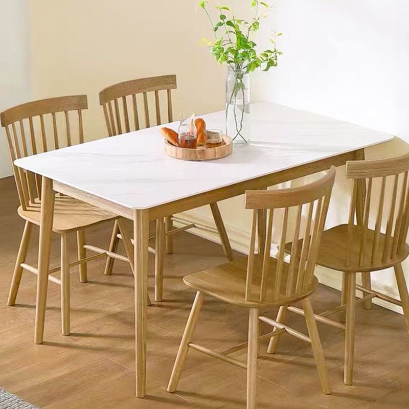 Modern Sintered Stone Top White Dining Table Rectangle Standard Dining Table with 4 Legs Base Clearhalo ' dining_table' 'Dining Tables & Seating' 'Dining Tables' 'furn' 'furn_dining_table' 'Furniture' 'furniture_dining_table' 'Kitchen & Dining Furniture' 'kitchen&dining_furn' 'kitchen' 'kitchen_dining_table' 1200x1200_ed57bb3f-aeca-4845-9e9a-d1dd5a3f6d14