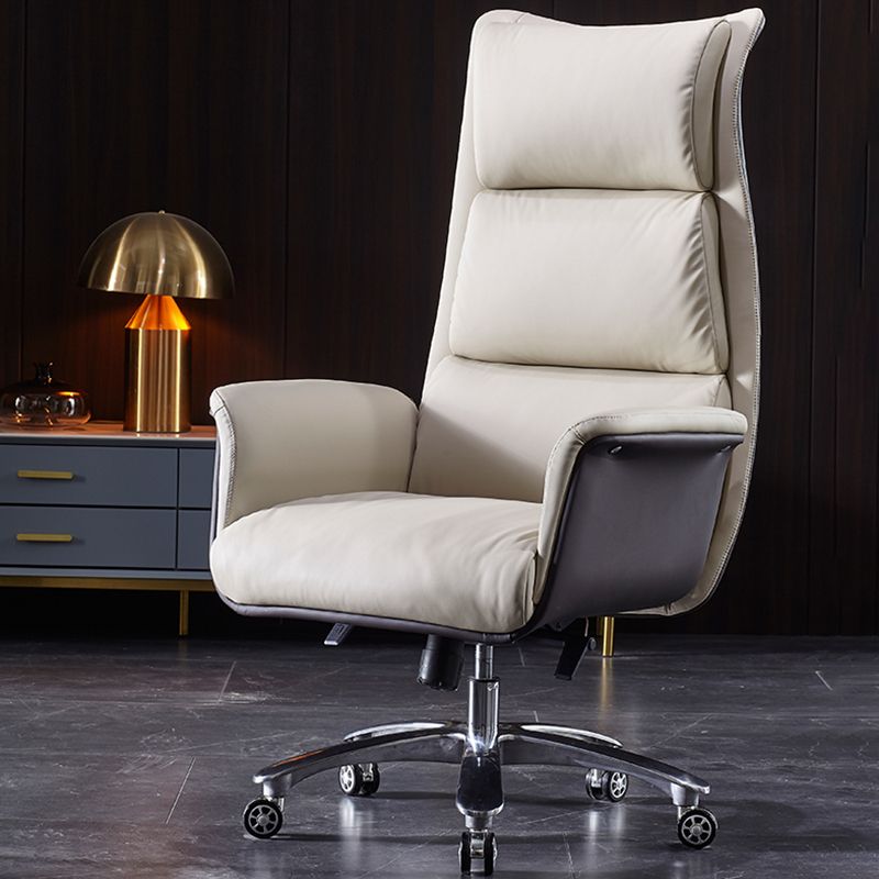 Modern White Managers Chair Adjustable Seat Height Executive Chair for Office Clearhalo 'furn' 'furn_office_chair' 'Furniture' 'Office Chairs' 'Office Furniture' 'office_chair' 1200x1200_ed592516-6d76-4e09-b608-a6a944fd0f02