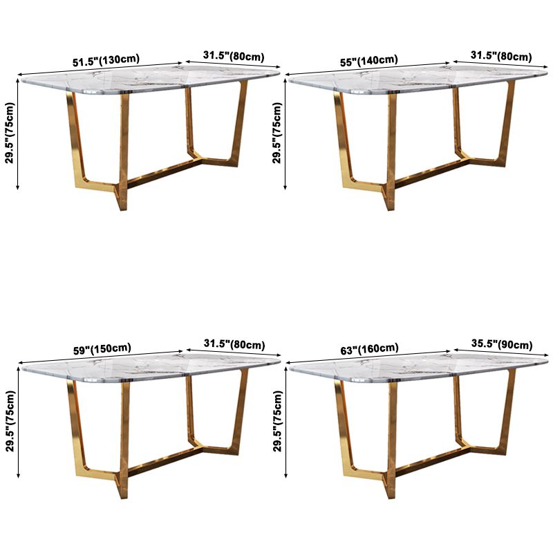 Metal Traditional Luxury Rectangle Indoor Table Sintered Stone Dining Table with Trestle Clearhalo ' dining_table' 'Dining Tables & Seating' 'Dining Tables' 'furn' 'furn_dining_table' 'Furniture' 'furniture_dining_table' 'Kitchen & Dining Furniture' 'kitchen&dining_furn' 'kitchen' 'kitchen_dining_table' 1200x1200_ed5aa4d5-32c7-477b-bbf1-08cf93154483
