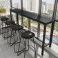 Industrial Marble Bar Table with Rectangle Table Top Trestle Table - 42" H Clearhalo 'Bar Furniture' 'Bar Tables' 'bar_tables' 'furn' 'furn_bar_tables' 'Furniture' 'furniture_bar_tables' 'Kitchen & Dining Furniture' 1200x1200_ed5b58e5-cfac-48ff-8000-338ace75e6ad