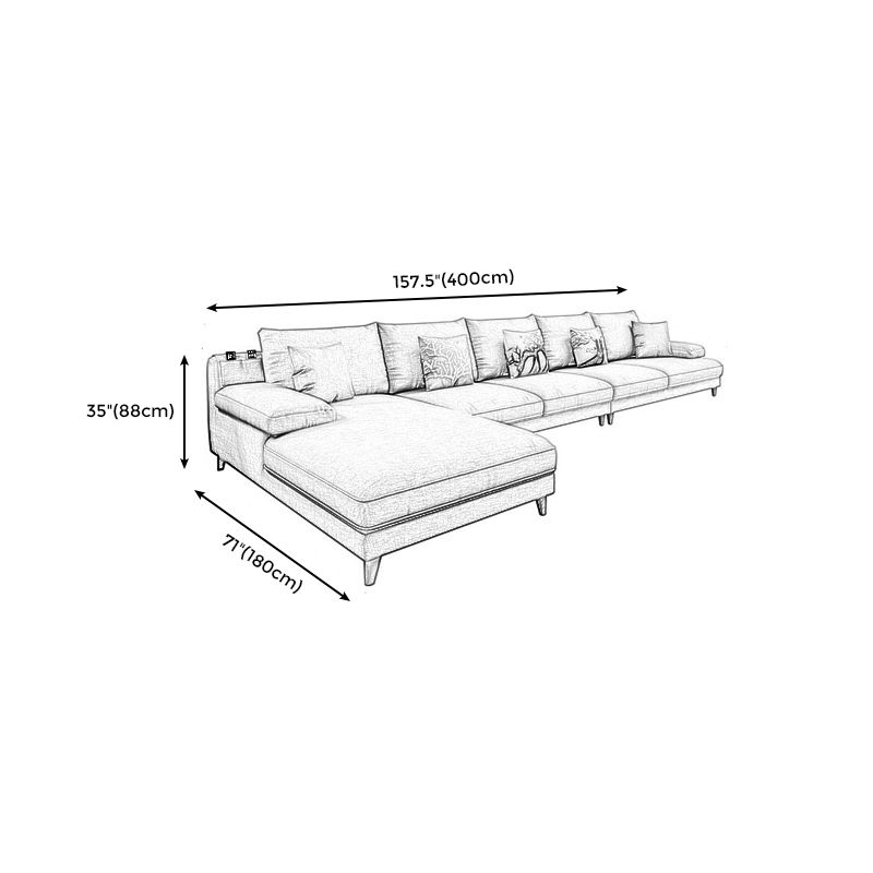 34.6"High Pillow Top Arm Sectional Contemporary Cushion Back for Living Room Clearhalo 'furn' 'furn_sectionals' 'Furniture' 'furniture_sectionals' 'kitchen' 'kitchen_sectionals' 'Living Room Furniture' 'Sectionals' 1200x1200_ed5c2738-0487-4f4d-8c5d-bd17a147974e