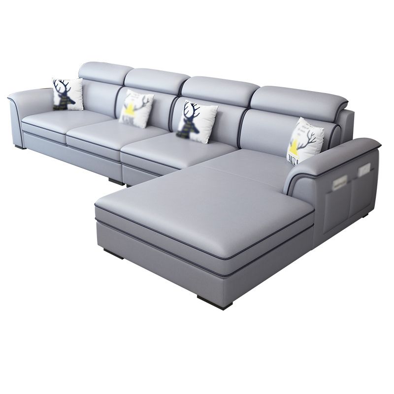 Contemporary L-Shape Sectional with Storage and USB for Apartment Clearhalo 'furn' 'furn_sectionals' 'Furniture' 'furniture_sectionals' 'kitchen' 'kitchen_sectionals' 'Living Room Furniture' 'Sectionals' 1200x1200_ed5ce0aa-d3cc-4e00-874f-c30e9881d715