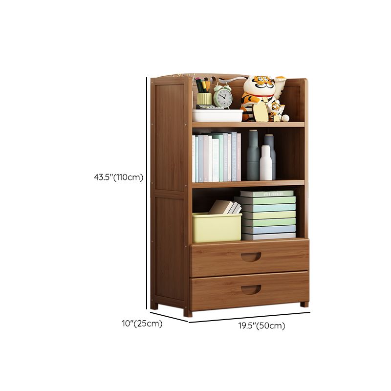 Contemporary Bamboo Bookcase Standard Closed Back Bookshelf with Shelves Clearhalo 'Bookcases' 'furn' 'furn_bookcases' 'Furniture' 'Office Furniture' 1200x1200_ed5ce9bb-cbdd-4d10-8c5b-a7cbaab7435b