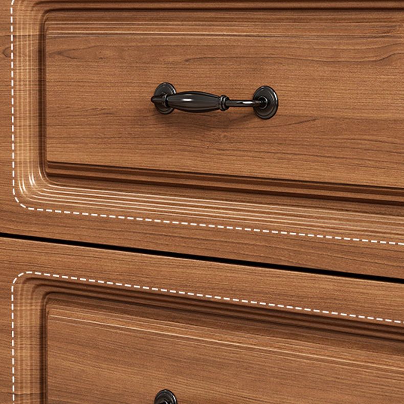 Mid-Century Modern Rectangle Accent Cabinet with Bun Feet and Drawers