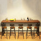 Solid Wood Pub Height Table Trestle Industrial Pub/Bar Dining Table