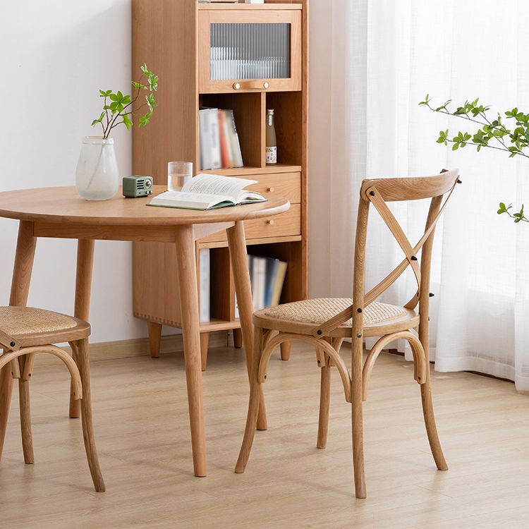 Wood Wicker Traditional Dining Chair Dining Room Armless Cross Back Chair Clearhalo ' kitchen&dining_furn' 'Dining Chairs' 'Dining Tables & Seating' 'dining_chair' 'furn' 'furn_dining_chair' 'Furniture' 'furniture_dining_chair' 'Kitchen & Dining Furniture' 'kitchen' 1200x1200_ed5e69d4-a52c-428c-86a3-d7895a8b917d