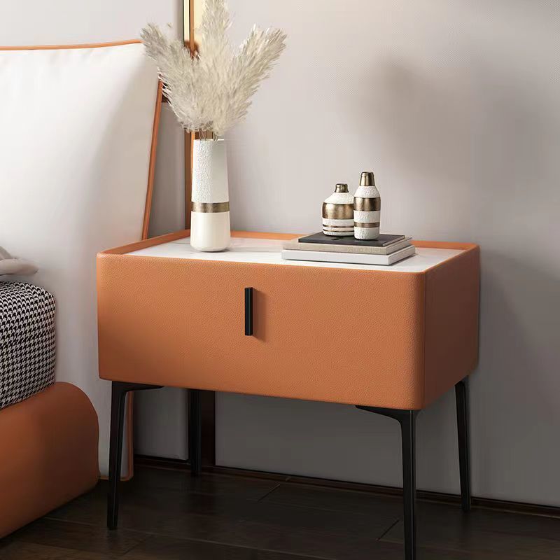 Eigentijdse 1 lade accenttafel nachtkastje antiek afwerking bed nachtkastje