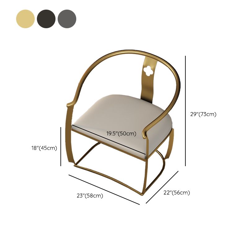 Moderne Armlehre im Rückenlehne Kissenstuhl mit Metallbasis für Wohnzimmer