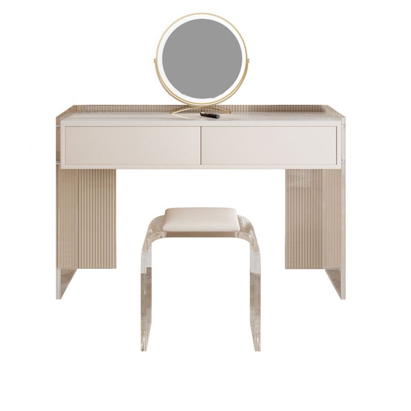 Stone Top Make-up Vanity White Wood Dressing Table with 2 Storage Drawers Clearhalo 'Bedroom Furniture' 'furn' 'furn_makeup_vanities' 'Furniture' 'Makeup Vanities' 'makeup_vanities' 1200x1200_ed62840b-d6dd-4a47-bfb5-95fbe70e60a9