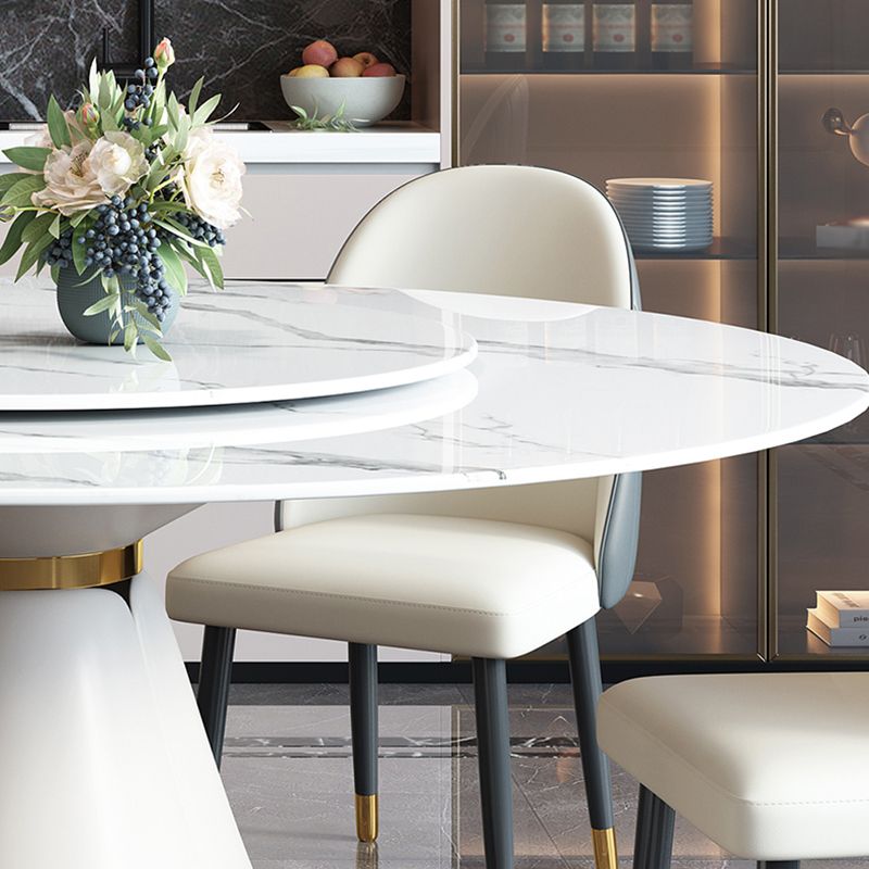 Metal Glam Style Round Dining Table Sintered Stone Top Table for Dining Room Clearhalo 'Dining Tables & Seating' 'Dining Tables' 'dining_table' 'furn' 'furn_dining_table' 'Furniture' 'furniture_dining_table' 'Kitchen & Dining Furniture' 'kitchen' 'kitchen_dining_table' 1200x1200_ed632feb-8dd9-4e81-86bc-6724d0fa5cd2