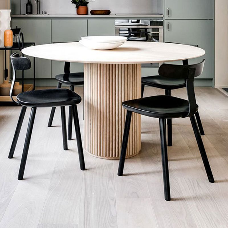 Moderne stijl ronde houten tafel met voetstuk Basis salontafel