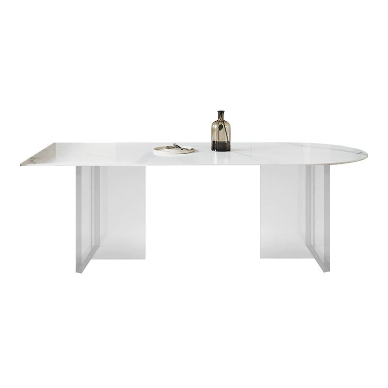 Acrylic Contemporary Free Form Dining Table Sintered Stone Top Table for Dining Room Clearhalo ' dining_table' 'Dining Tables & Seating' 'Dining Tables' 'furn' 'furn_dining_table' 'Furniture' 'furniture_dining_table' 'Kitchen & Dining Furniture' 'kitchen&dining_furn' 'kitchen' 'kitchen_dining_table' 1200x1200_ed642fa6-6c76-4e25-a769-0f403a3045e0