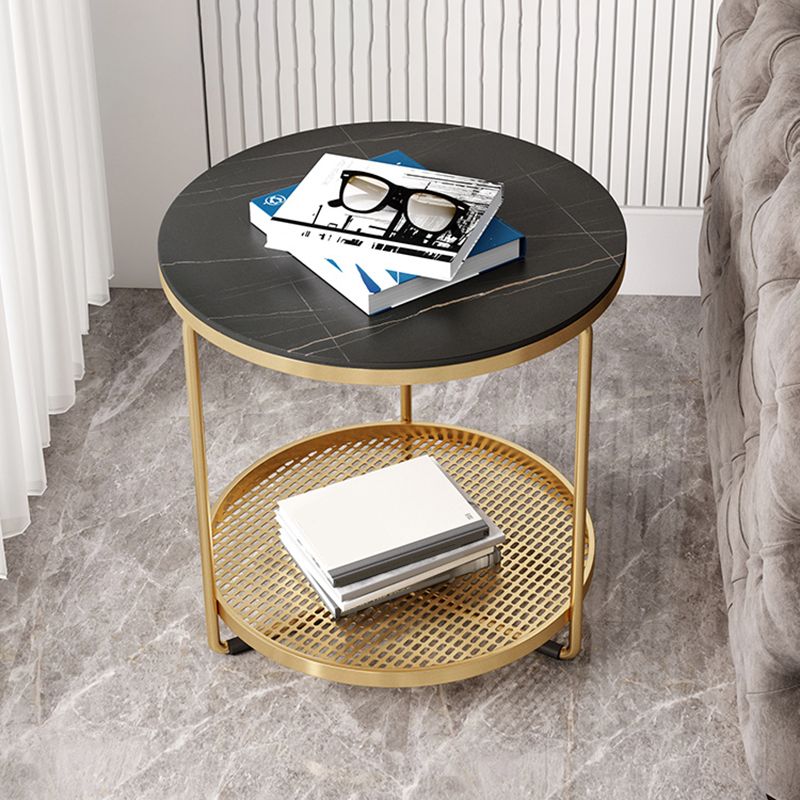 Modern Slate Corner Table Round 3 Legs Side End Table with Storage Clearhalo 'Coffee & Accent Tables' 'End & Side Tables' 'end_side_tables' 'furn' 'furn_end_side_tables' 'Furniture' 'Living Room Furniture' 1200x1200_ed64a7f1-dfbe-432f-9716-89c37fc4e9c4