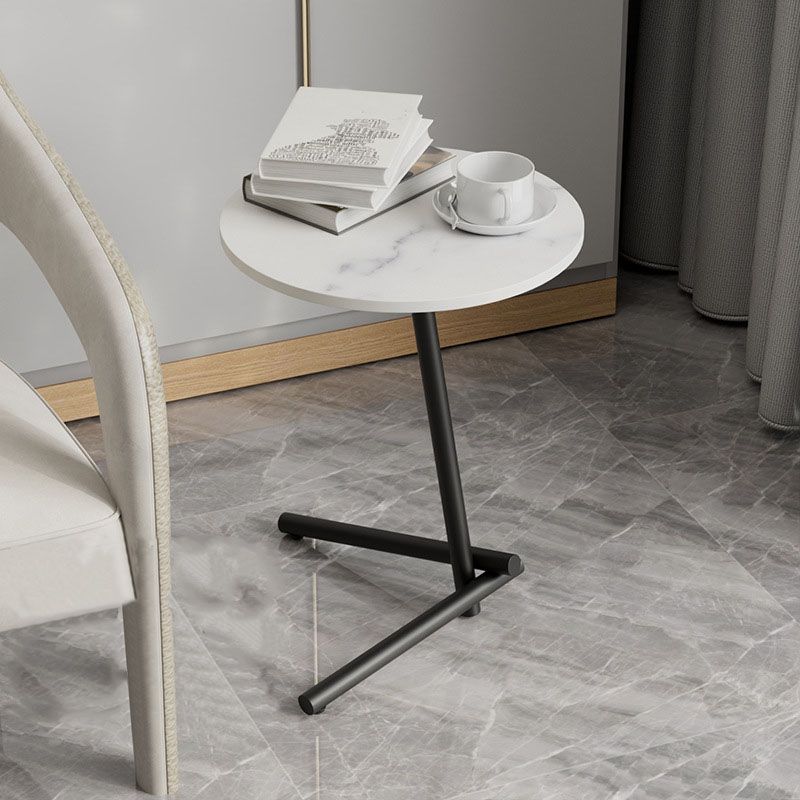 Round Slate Pedestal Side Table Modern Minimalist Side Table Clearhalo 'Coffee & Accent Tables' 'End & Side Tables' 'end_side_tables' 'furn' 'furn_end_side_tables' 'Furniture' 'Living Room Furniture' 1200x1200_ed64c5e4-c9ee-4f0d-acf0-35776d5a8cd0