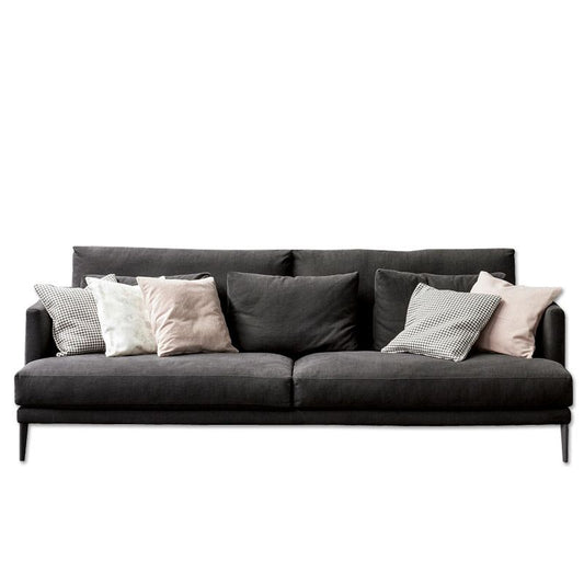 Schwarz/Weiß 3-Sitz-Stoffsofa quadratische Armsofa mit Oberkissen
