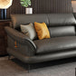 Contemporary Genuine Leather Flared Arm Sofa For Living Room