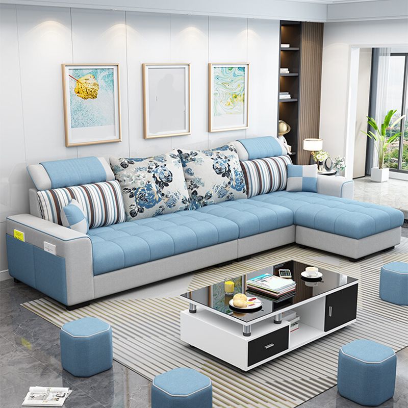 106.3"D x 57"W x 35.43"H Square Arm Sectionals, Modern High Back Sofa with Storage Clearhalo 'furn' 'furn_sectionals' 'Furniture' 'furniture_sectionals' 'kitchen' 'kitchen_sectionals' 'Living Room Furniture' 'Sectionals' 1200x1200_ed66c29c-bf51-4592-852b-0f07c4d66eca