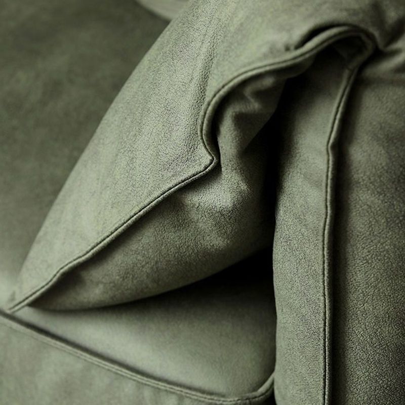 Living Room Faux Leather Settee Green Slipcovered Sofa with Pillow Top Arm Clearhalo 'furn' 'furn_sofas' 'Furniture' 'furniture_sofas' 'Living Room Furniture' 'Sofa' 'sofas' 1200x1200_ed66e925-308a-4897-aa59-fbdad6573876