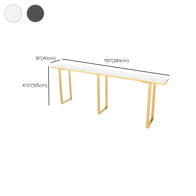 Faux Marble Top Table Modern Style Bistro Pub Table with Metal Base Clearhalo 'Bar Furniture' 'Bar Tables' 'bar_tables' 'furn' 'furn_bar_tables' 'Furniture' 'Kitchen & Dining Furniture' 1200x1200_ed676ec9-3713-4c37-85cf-2b074cf3fec3