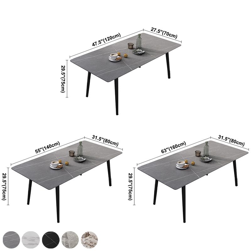 Industrial Standard Sintered Stone Dining Table Rectangle Shape Dining Table for Kitchen Clearhalo ' dining_table' 'Dining Tables & Seating' 'Dining Tables' 'furn' 'furn_dining_table' 'Furniture' 'furniture_dining_table' 'Kitchen & Dining Furniture' 'kitchen&dining_furn' 'kitchen' 'kitchen_dining_table' 1200x1200_ed6800e5-6946-4f1c-a76d-477b82fd48b8